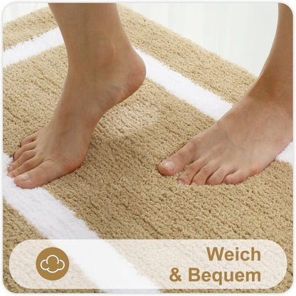 Non-Slip Bath Mat, Soft Microfiber Bathroom Mat, Absorbent High Pile Bath Mat, Machine Washableable - 40 X 60 V1188-MS-227-1683