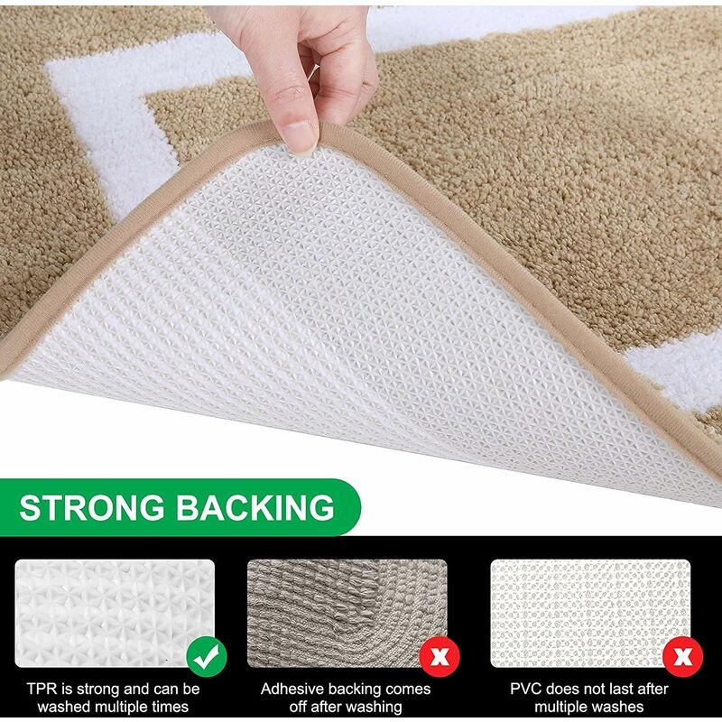 Non-Slip Bath Mat, Soft Microfiber Bathroom Mat, Absorbent High Pile Bath Mat, Machine Washableable - 40 X 60 V1188-MS-227-1683