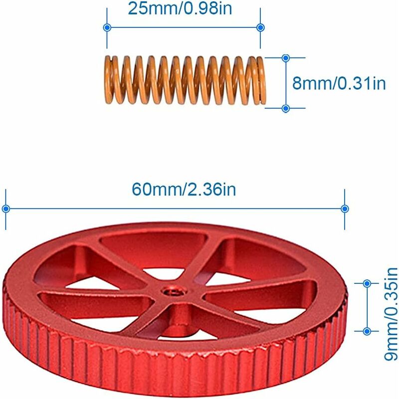 4 pcs Aluminum Upgrade Nuts Compatible With Ender 3/3 Pro/3 V2, 5/5 Plus/Pro, Cr 20 3D Printers Incl 4 pcs V1188-MS-227-1684