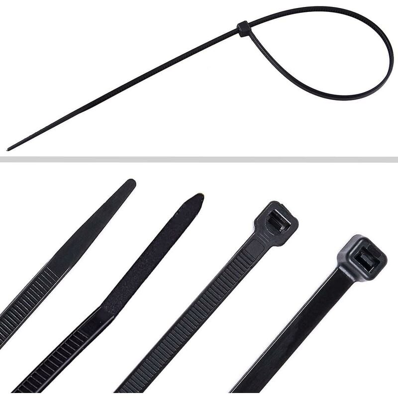 700 Piece Black Nylon Cable Ties, Lengths 4"/ 6"/ 8"/ 10"/ 12" V1188-MS-227-1687
