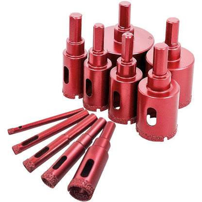 Diamond Hole Saw Set, Diamond Core Drill Bit For Tile/Glass/Marble (6Mm-50Mm 11 pcs) V1188-MS-227-1696