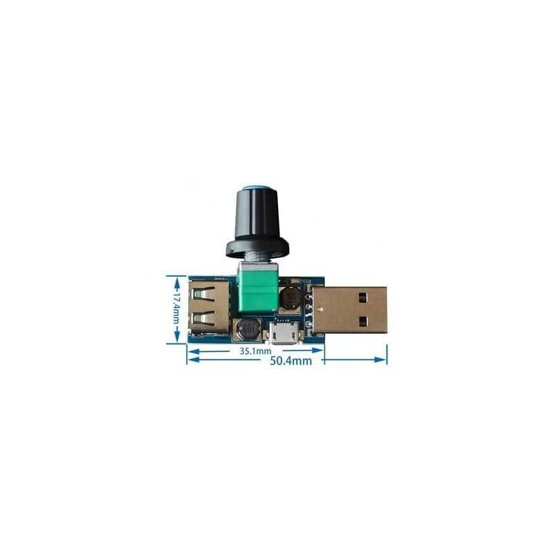 3 pcs 5W Usb Fan Speed Controller, Dc 5V Dc 4-12V To 2.5-8V Stepless Usb Fan Regulator Speed Control Knob V1188-MS-227-1698