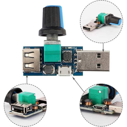 3 pcs 5W Usb Fan Speed Controller, Dc 5V Dc 4-12V To 2.5-8V Stepless Usb Fan Regulator Speed Control Knob V1188-MS-227-1698