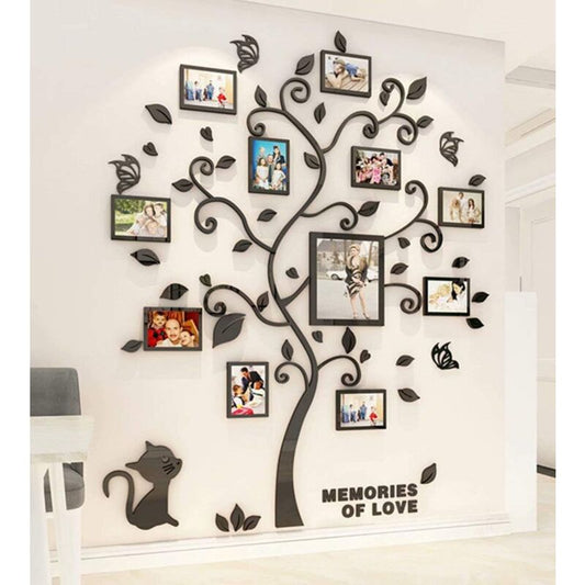 Wall Stickers Tree Photo Frame 3D Diy Mural Decals Arts Home Decoration For Bedroom, Living ROom, Nursery, V1188-MS-227-1700