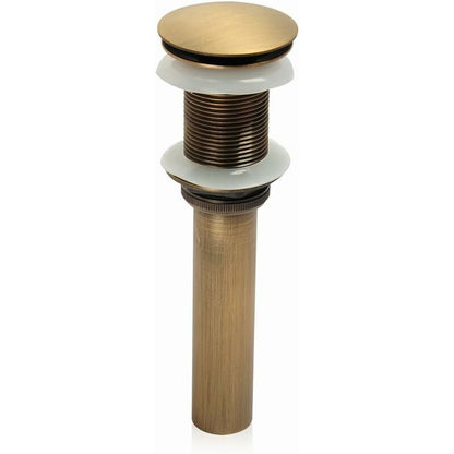 Single Handle Push-Pull Pop-Up Clicker Sink Faucet Build Plug Without Overflow (Antique Brass) V1188-MS-227-1701