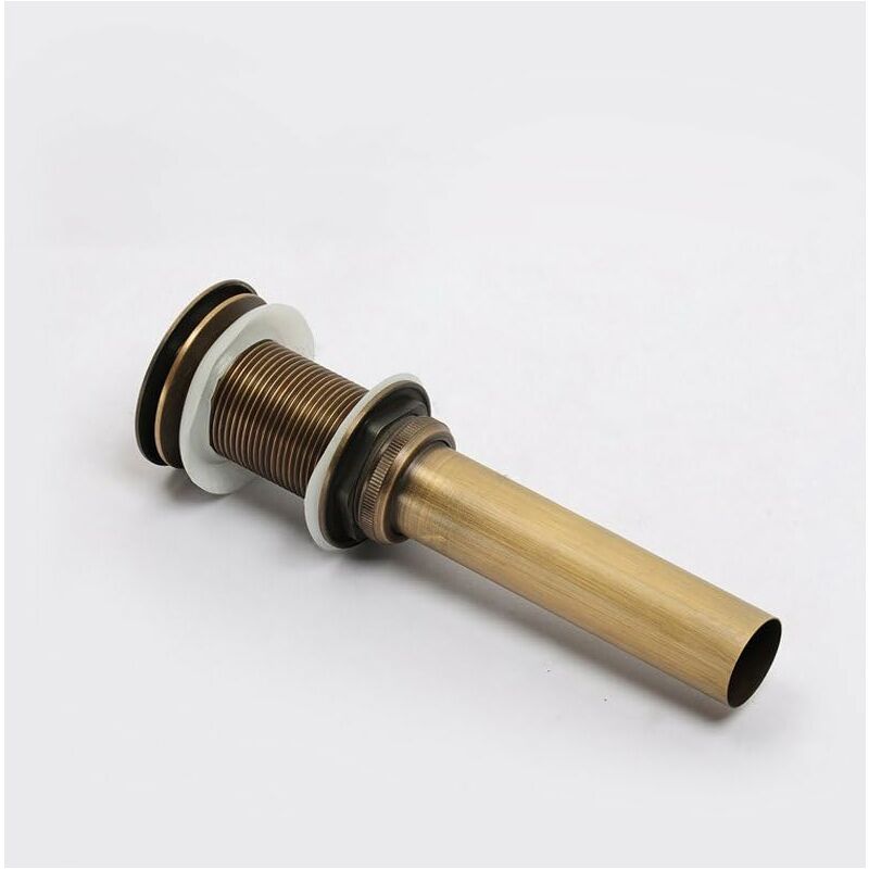 Single Handle Push-Pull Pop-Up Clicker Sink Faucet Build Plug Without Overflow (Antique Brass) V1188-MS-227-1701