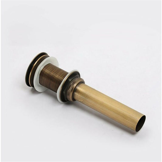 Single Handle Push-Pull Pop-Up Clicker Sink Faucet Build Plug Without Overflow (Antique Brass) V1188-MS-227-1701