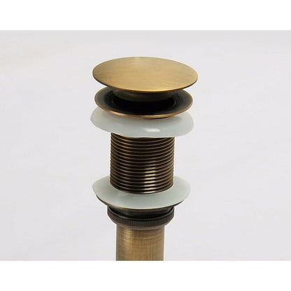 Single Handle Push-Pull Pop-Up Clicker Sink Faucet Build Plug Without Overflow (Antique Brass) V1188-MS-227-1701