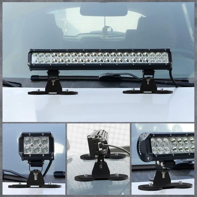 Magnetic Base LED Strip Mounting Bracket, Strong Suction Cup Holder For Straight Curved Side LED Strip V1188-MS-227-1707
