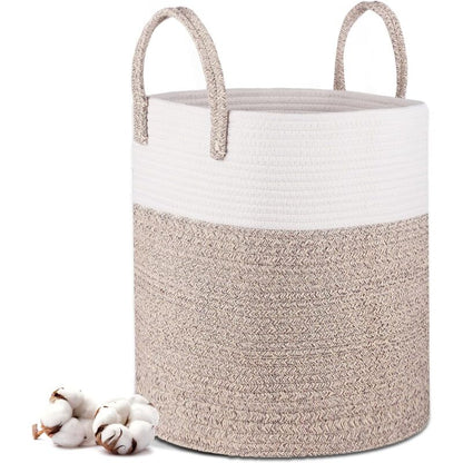 Laundry Basket - 40 X 35 Cm Foldable Storage Baskets - Cotton ROpe Laundry Basket With Handles - Toy Storage V1188-MS-227-1709