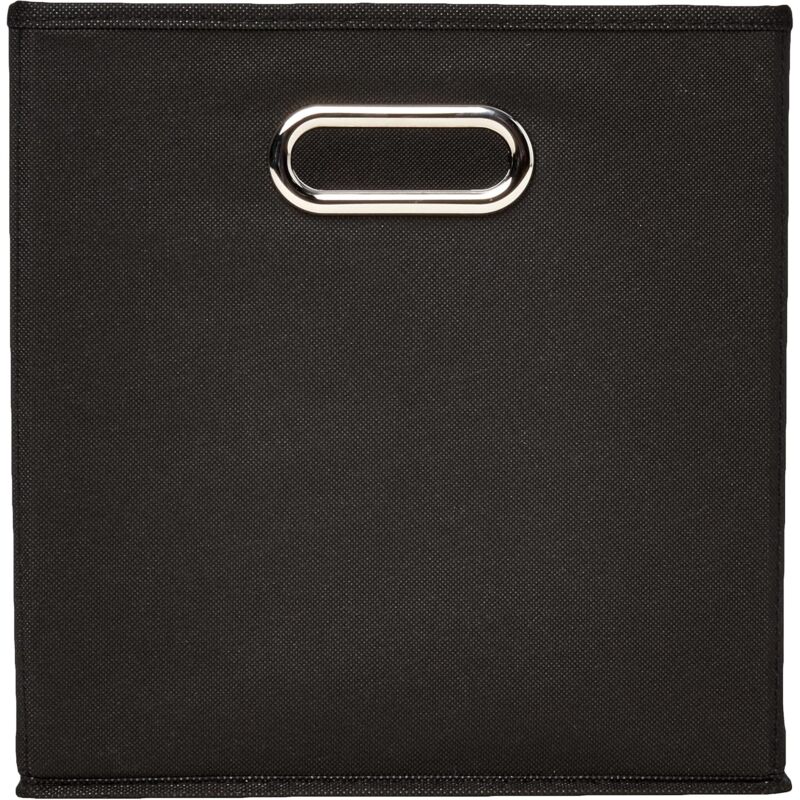 6 pcs Set Foldable Fabric Storage Cubes With Oval Grommets Black V1188-MS-227-1712