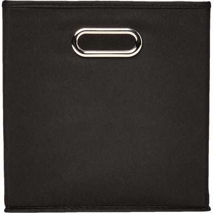 6 pcs Set Foldable Fabric Storage Cubes With Oval Grommets Black V1188-MS-227-1712