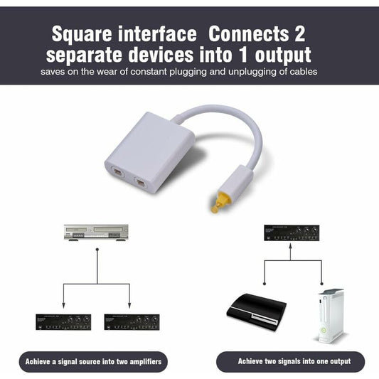 Dual Port Digital Optical Audio Splitter Easily Connect Multiple Components Without Swapping Connections Low V1188-MS-227-1728