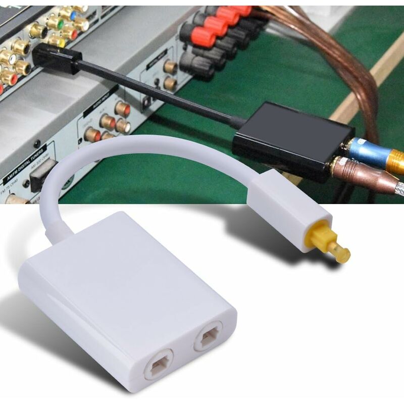 Dual Port Digital Optical Audio Splitter Easily Connect Multiple Components Without Swapping Connections Low V1188-MS-227-1728