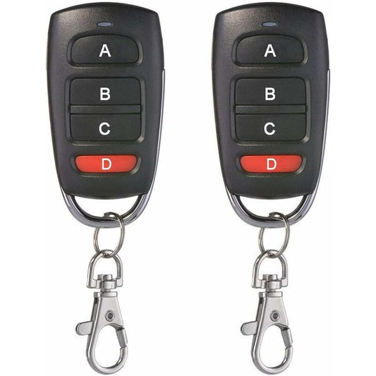 2 Pack Universal Garage Door Cloning Key Fob Remote Control 433Mhz 4 Button Cloner For Garage Door Electric V1188-MS-227-1740