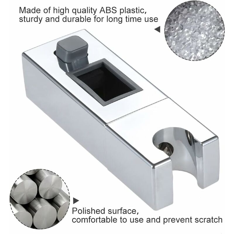 Adjustable Rectangular Shower Head Sliding Bracket Holder For Bathroom V1188-MS-227-1743