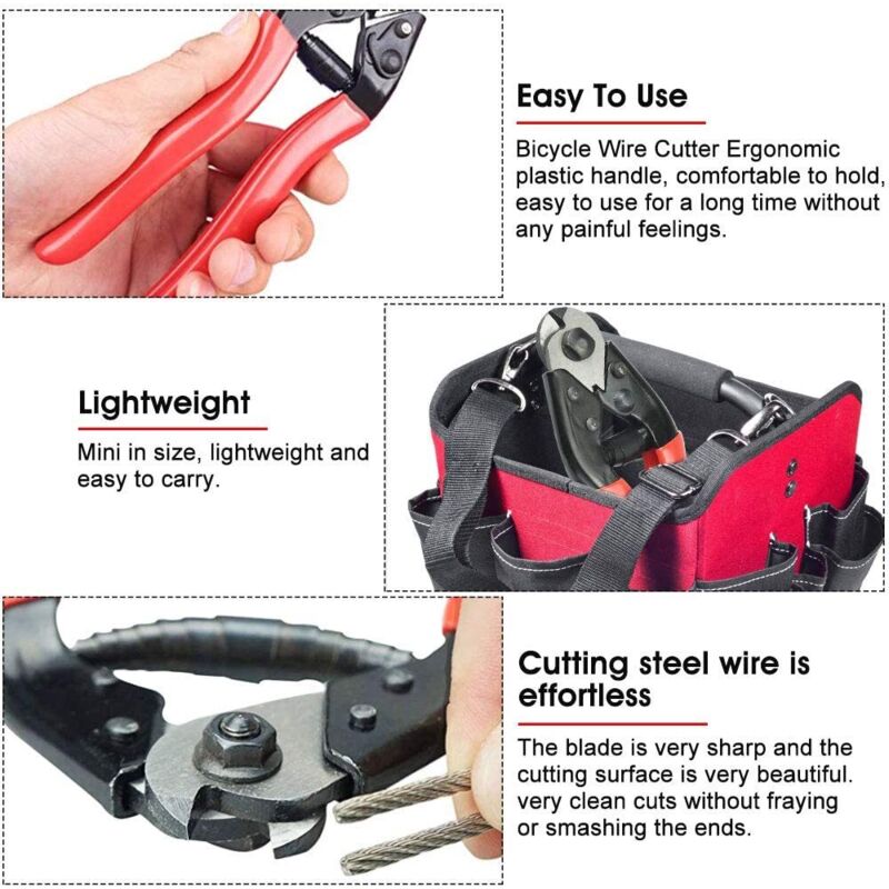 Bicycle Cable Cutter 190Mm Chrome Vanadium Steel Bicycle Cable Cutter Pliers Bike Cable Cutting Tools For 1Mm V1188-MS-227-1744