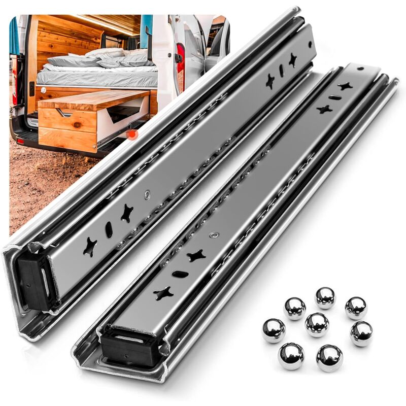 Heavy Duty Drawer Slide With DAmper Drawer Slide 120Kg Load Capacity Ball Bearing 1 Pair (30Cm) V1188-MS-227-1748