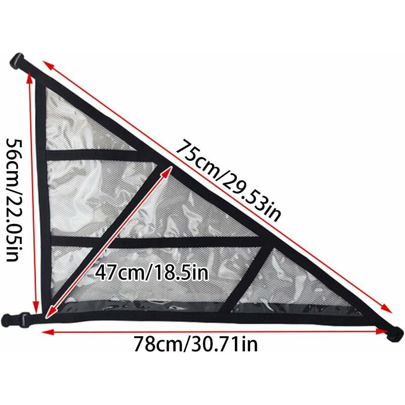 Ceiling Cargo Net - Triangle Car Ceiling Cargo Net Pocket Storage Net - Adjustable Double Layer Mesh ROof V1188-MS-227-1752