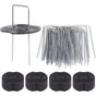 50 Garden Stakes With Washers, Galvanized Steel Tarpaulin Fixing Stakes, Mulch Fabric Fixing Staples, V1188-MS-227-1758