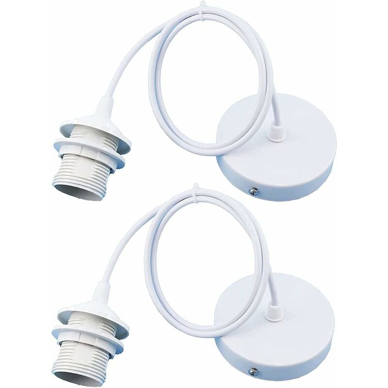Parts E27 Lamp Socket, Pendant Light Holder Hanging Lamps Accessories With 1M Cable, E27 Lamp Holder With V1188-MS-227-1760