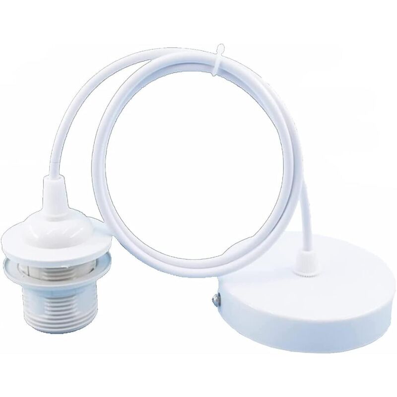 Parts E27 Lamp Socket, Pendant Light Holder Hanging Lamps Accessories With 1M Cable, E27 Lamp Holder With V1188-MS-227-1760