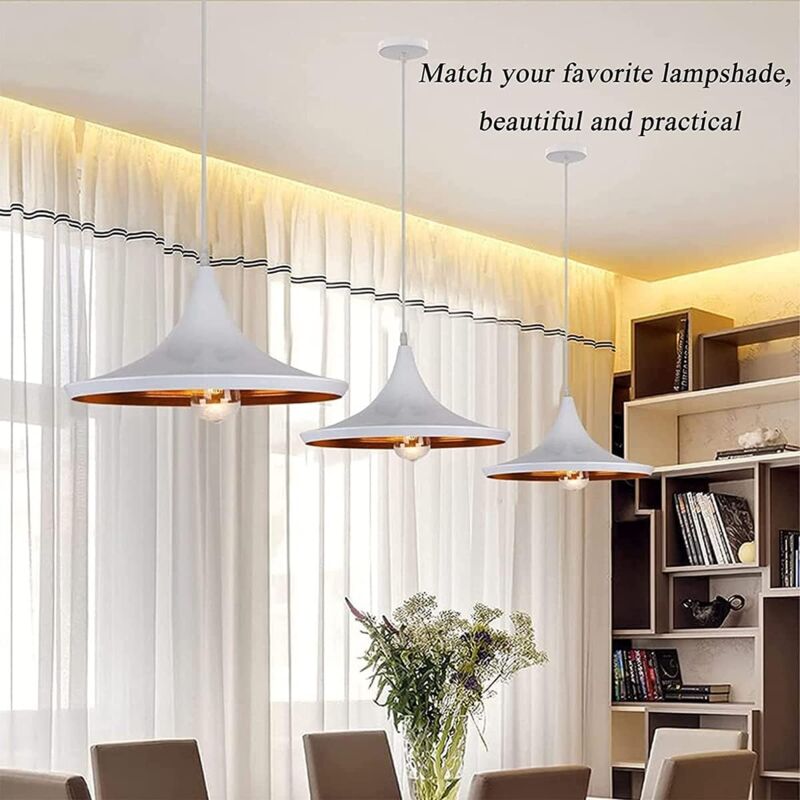Parts E27 Lamp Socket, Pendant Light Holder Hanging Lamps Accessories With 1M Cable, E27 Lamp Holder With V1188-MS-227-1760