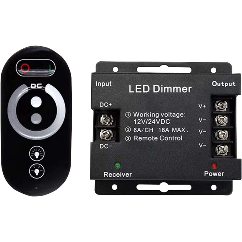 12V Wireless LED Touch LED Dimmer Switch - 12V Dc With Remote Control For All Dc Dimmable LED Lamps - 18A V1188-MS-227-1769