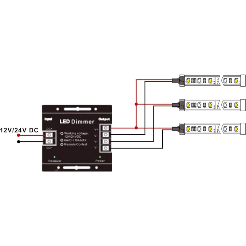 12V Wireless LED Touch LED Dimmer Switch - 12V Dc With Remote Control For All Dc Dimmable LED Lamps - 18A V1188-MS-227-1769