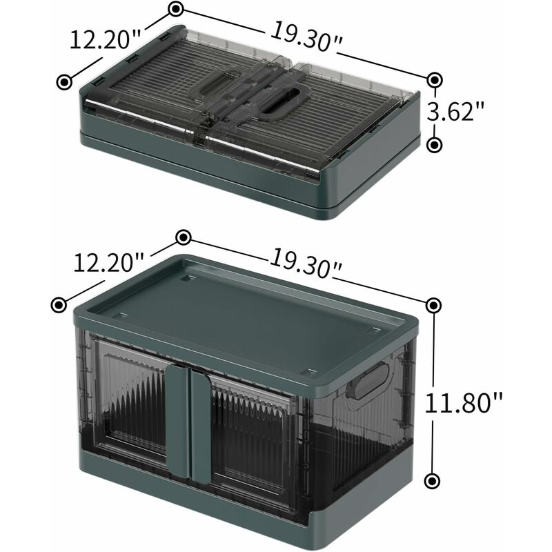 Plastic Storage Box, 32L Foldable Storage Box, With Lid And 4 Stackable Wheels, For Clothes Toys, Kitchen V1188-MS-227-1772