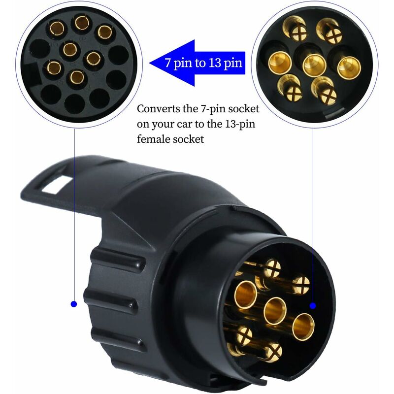 Trailer Plug Socket Adaptor,13 To 7 Trailer Towing Socket Adaptor For Trailer Truck Caravan Wagon V1188-MS-227-1783