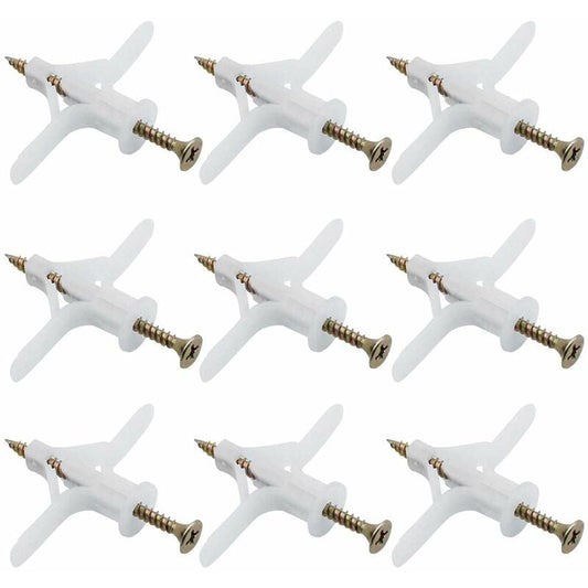 50 pcs Plasterboard Anchors Sets Plastic Expansion Pipe Aircraft Self Drilling Expansion Tube Anchors Used V1188-MS-227-1787