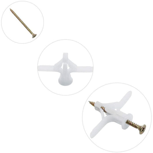 50 pcs Plasterboard Anchors Sets Plastic Expansion Pipe Aircraft Self Drilling Expansion Tube Anchors Used V1188-MS-227-1787