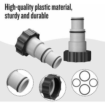 Replacement Hose Adapter With Clamp For Intex Above Ground Pool, 1.5" To 1.25" Hose Adapter For Threaded V1188-MS-227-1789