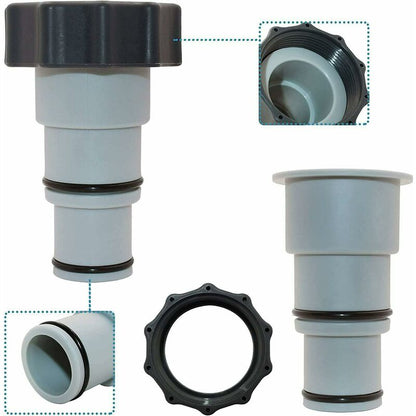 Replacement Hose Adapter With Clamp For Intex Above Ground Pool, 1.5" To 1.25" Hose Adapter For Threaded V1188-MS-227-1789