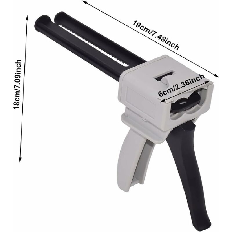 50Ml Epoxy Dispenser Gun, Ab Epoxy Glue Gun Handle Applicator For Mixing Glue, 1:1 And 2:1 Ratios (Gun) V1188-MS-227-1797