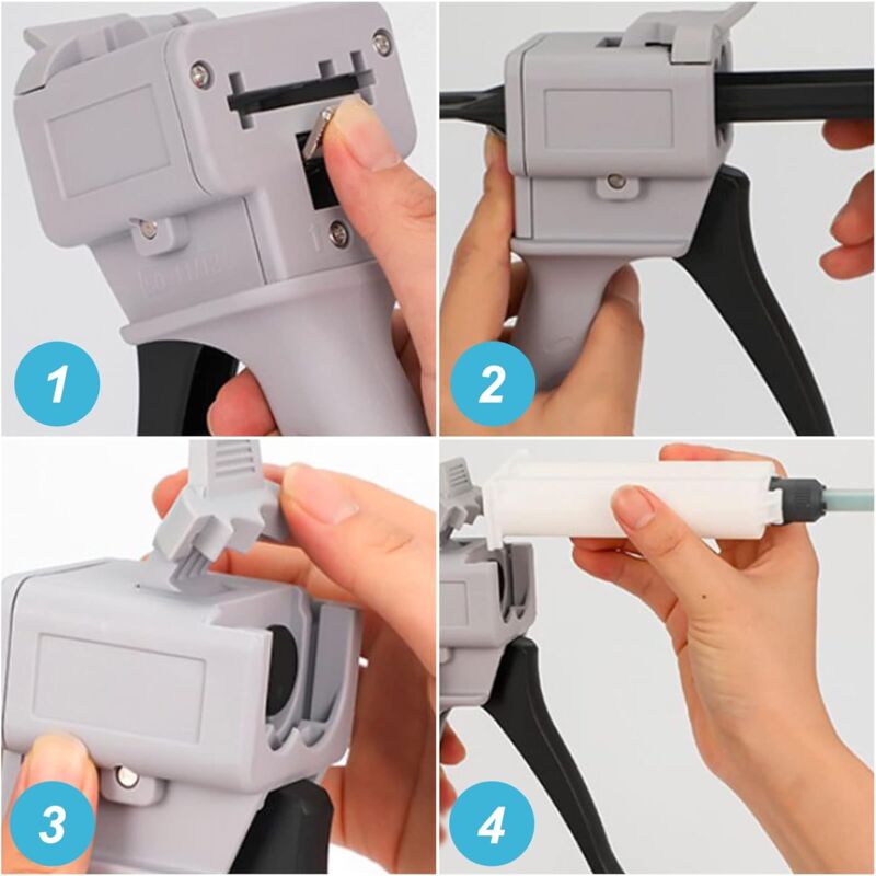 50Ml Epoxy Dispenser Gun, Ab Epoxy Glue Gun Handle Applicator For Mixing Glue, 1:1 And 2:1 Ratios (Gun) V1188-MS-227-1797