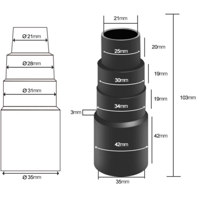 6 pcs Vacuum Hose Adapters, Vacuum Hose End Connector Adapters For Universal Shop Vacuums V1188-MS-227-1801