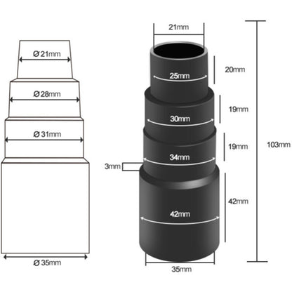 6 pcs Vacuum Hose Adapters, Vacuum Hose End Connector Adapters For Universal Shop Vacuums V1188-MS-227-1801