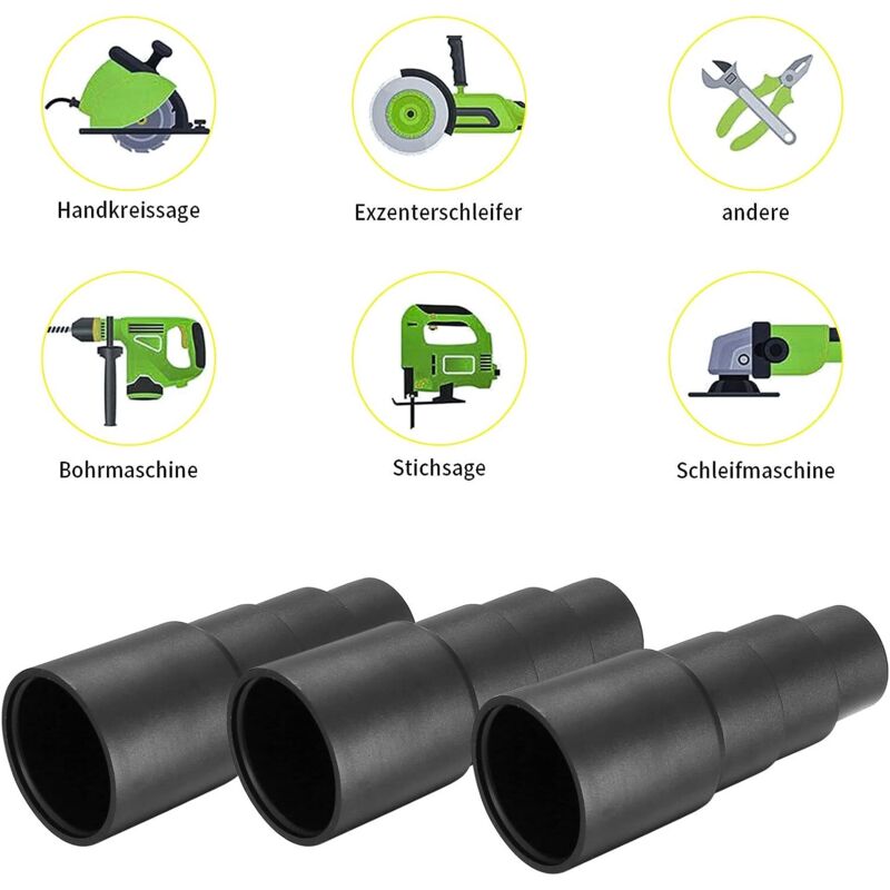 6 pcs Vacuum Hose Adapters, Vacuum Hose End Connector Adapters For Universal Shop Vacuums V1188-MS-227-1801