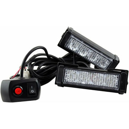Strobe Lights, 2 pcs 8 LEDs Emergency Strobe Warning Lights Emergency Flashing Warning Lights 12V Universal V1188-MS-227-1805