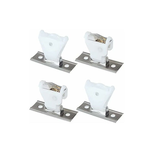 4 Pack White Plastic Swivel Type Cord Lock Mechanism And Cord Return Pulley And Stainless Steel Bracket For V1188-MS-227-1807