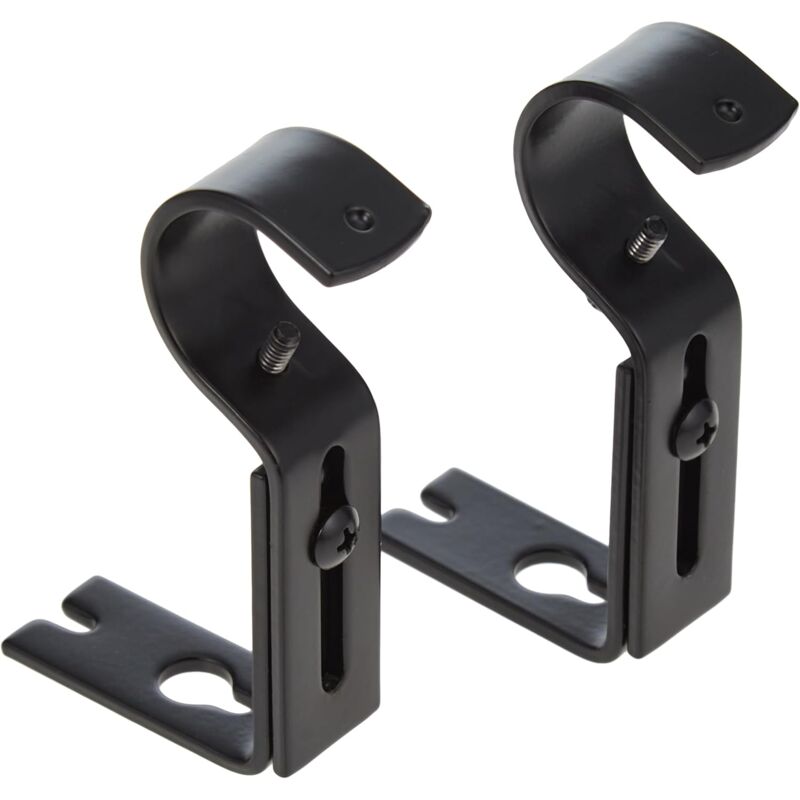 Adjustable Curtain ROd Wall Bracket, 2 Pack, Black V1188-MS-227-1809