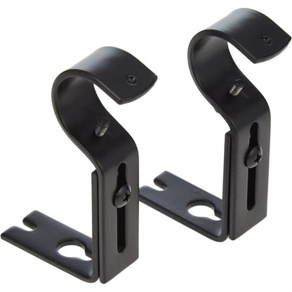 Adjustable Curtain ROd Wall Bracket, 2 Pack, Black V1188-MS-227-1809