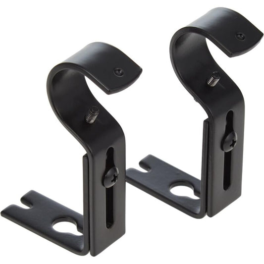 Adjustable Curtain ROd Wall Bracket, 2 Pack, Black V1188-MS-227-1809