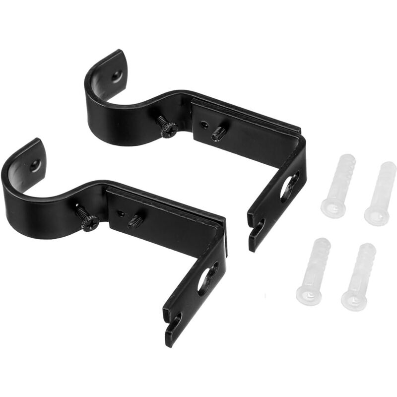 Adjustable Curtain ROd Wall Bracket, 2 Pack, Black V1188-MS-227-1809