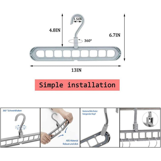 12 pcs Magic Hangers, Premium Quality Foldable Hangers, Multi-Function Space Saving Hangers, For Storing And V1188-MS-227-1813