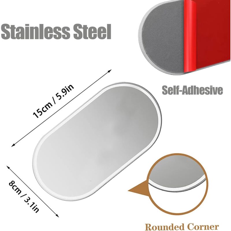 Car Sun Visor Mirror, Vehicle Makeup Mirror, Self-Adhesive Vanity Mirror For Truck, Suv (Oval) V1188-MS-227-1814