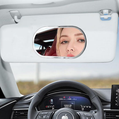 Car Sun Visor Mirror, Vehicle Makeup Mirror, Self-Adhesive Vanity Mirror For Truck, Suv (Oval) V1188-MS-227-1814