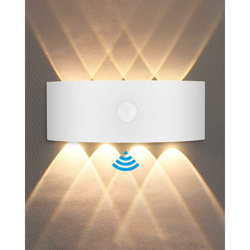 Outdoor Wall Light, 8W Indoor Motion Sensor Lamp, 3000K Warm White Bedroom Wall Light, Waterproof Ip65, V1188-MS-227-1815